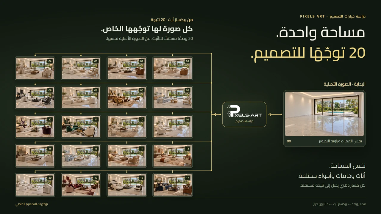 عشرون توجّهًا لتأثيث غرفة المعيشة نفسها في الفيلا