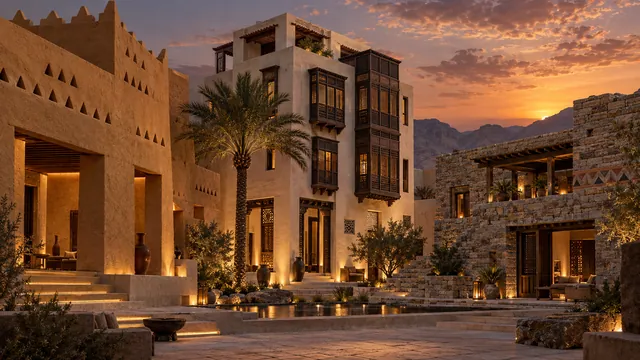 A fictional campus combining Najdi, Hijazi and southern Saudi architectural inspirations.